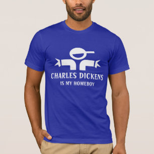 T-shirt de Charles Dickens com citações engraçadas