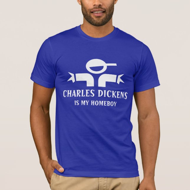 T-shirt de Charles Dickens com citações engraçadas (Frente)