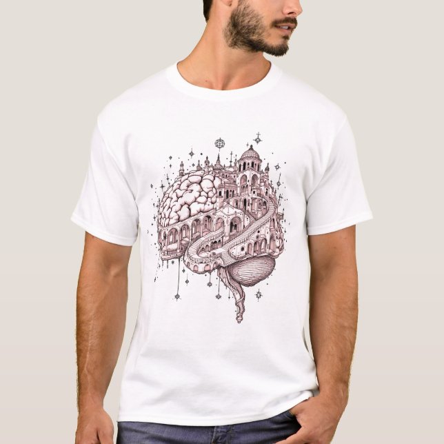 T-Shirt de Cidade do Cérebro Intricada (Frente)