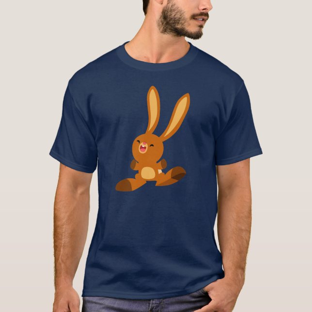 T-Shirt de Coelho de Cartoon Feliz (Frente)