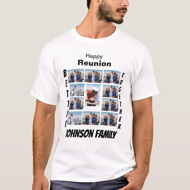 T-Shirt de Colagem de Fotografias Personalizada 11 (Frente)
