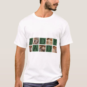 T-Shirt de Colagem de Fotos do Pai Moderno - Perso