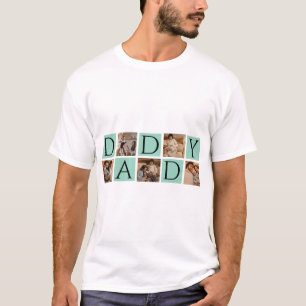 T-Shirt de Colagem de Fotos do Pai Moderno - Perso