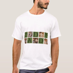 T-Shirt de Colagem de Fotos do Pai Moderno - Perso