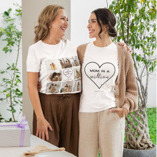 T-Shirt de Colagem de Fotos Personalizada "Mãe e