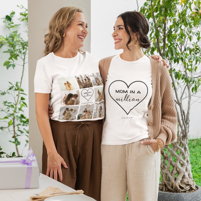 T-Shirt de Colagem de Fotos Personalizada | "Mãe e (Criador carregado)