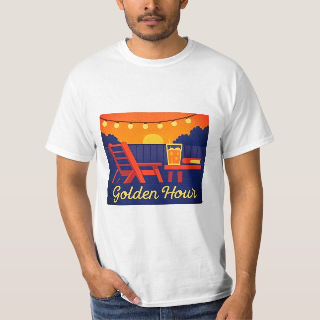 T-Shirt de conforto de Verão com reaxação do quint (Frente)