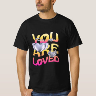 T-shirt de coração flutuante
