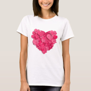 T-Shirt de Coração Rosa 3D Trendy