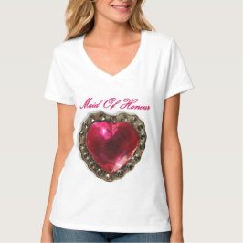 T-Shirt de Coração Rosa-madrinha de casamento
