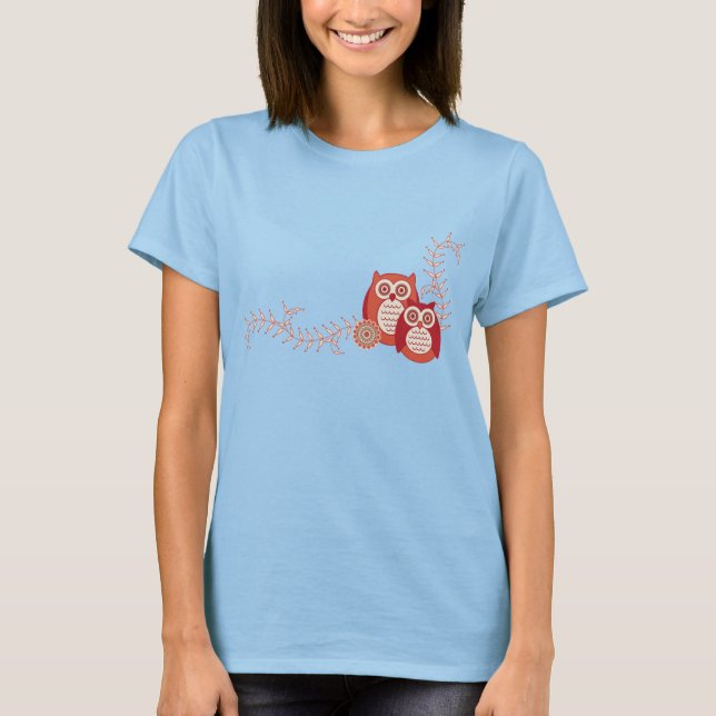 T-Shirt de Corujas Retro (Frente)