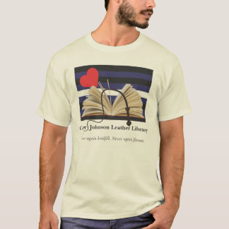 T-shirt de couro da biblioteca de Carter/Johnson