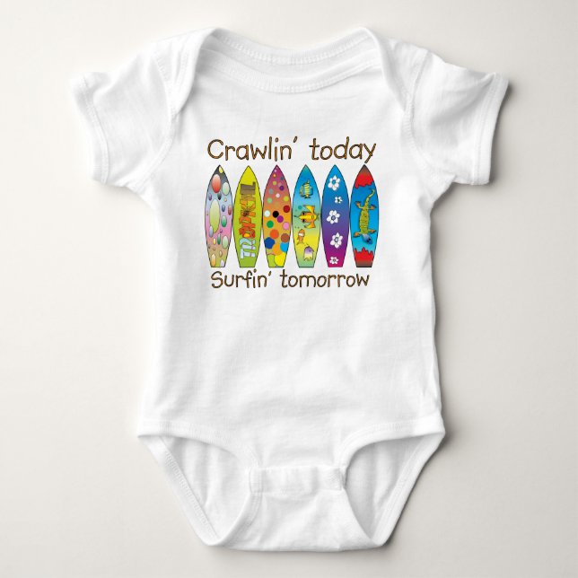 T-shirt De Crawlin T do gráfico do ~ hoje. .surfin amanhã (Frente)