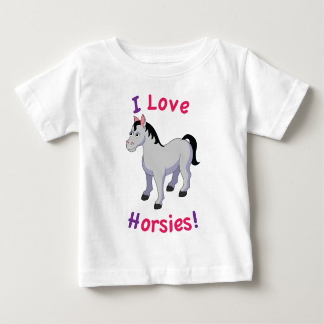 t-shirt de criança de cavalo (Frente)