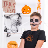 T-Shirt de Criança Simples Laranja ou Ameaça