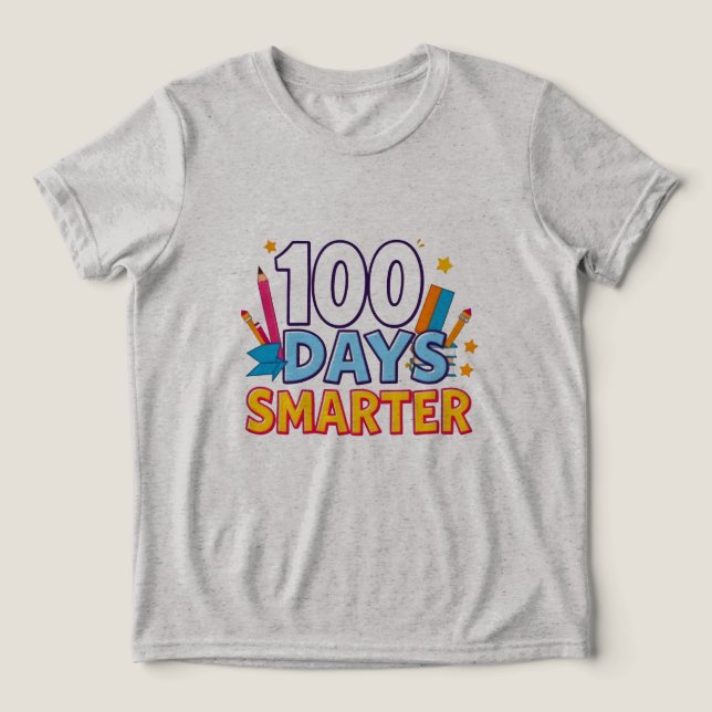 T-Shirt de Crianças 100 Dias Mais Inteligentes (Design frontal)