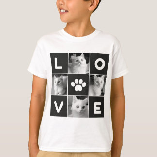T-Shirt de Crianças de Colagem de Fotos de Gato de
