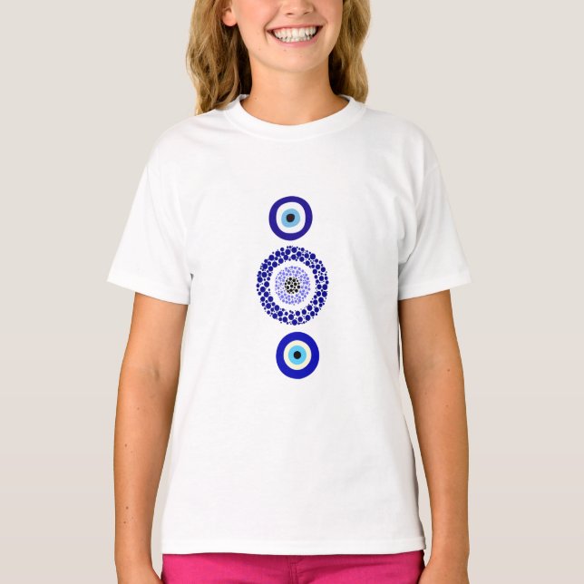 T-Shirt De Crianças De Proteção Ocular Azul (Frente)
