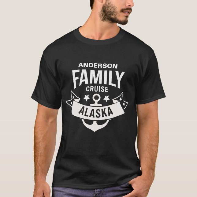 T-Shirt de Cruise Familiar Personalizada do Alasca (Frente)