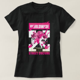 T-Shirt de Cultura de Rua LIBERDOM A NÍVEL MUNDIAL
