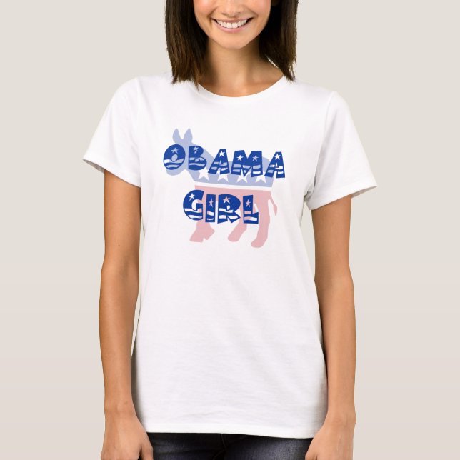 T-shirt de Democrata da menina de Obama (Frente)