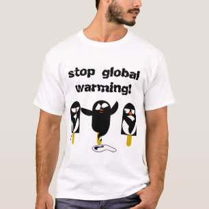 t-shirt de derretimento do pinguim do gelo contra