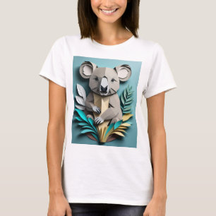 T-shirt de Design de arte em papel Koala 3D