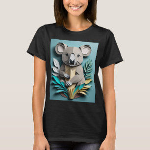 T-shirt de Design de arte em papel Koala 3D