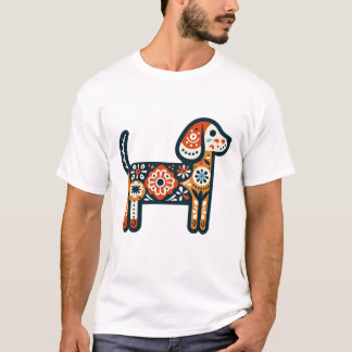 T-Shirt de Design de Cachorro Colorido