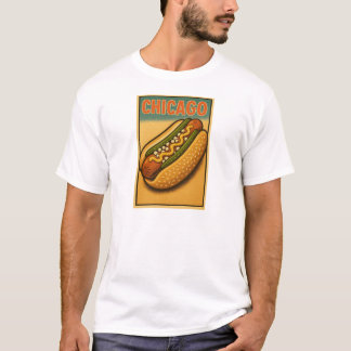 t-shirt de design do Cachorro Quente Retro Chicago