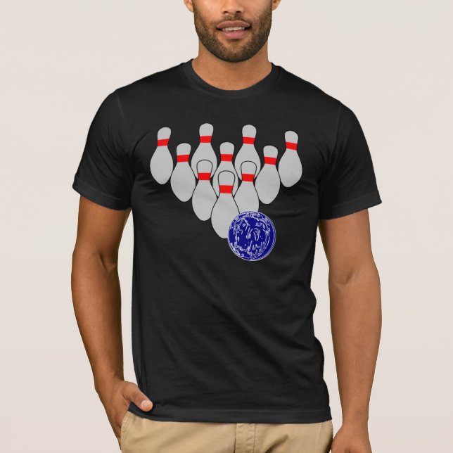 T-shirt de dez homens da boliche do Pin (Frente)