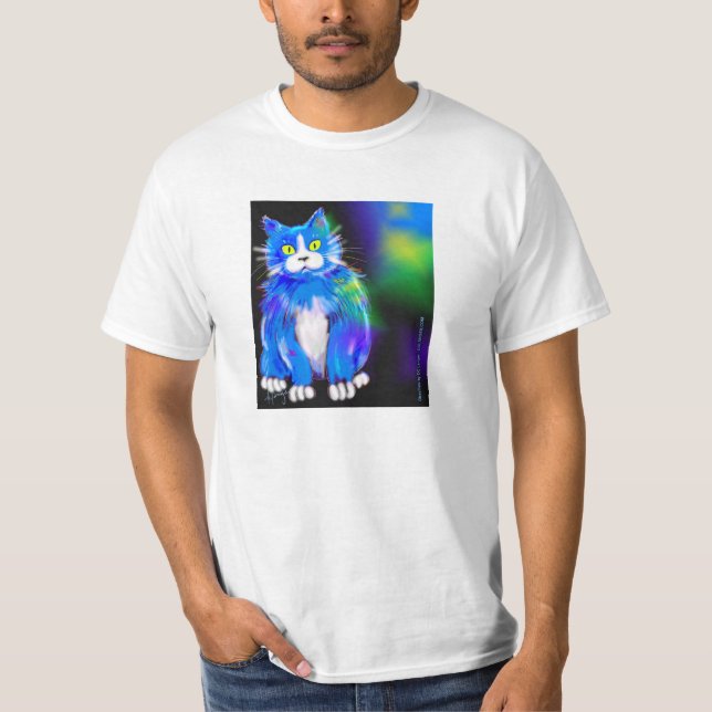 T-shirt de DizzyCats, azul DizzyCat de Diego (Frente)