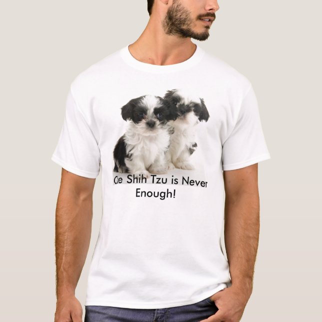 T-shirt de dois filhotes de cachorro de Shih Tzu (Frente)