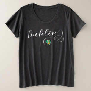 T-shirt de Dublin do coração, Ireland, irlandês