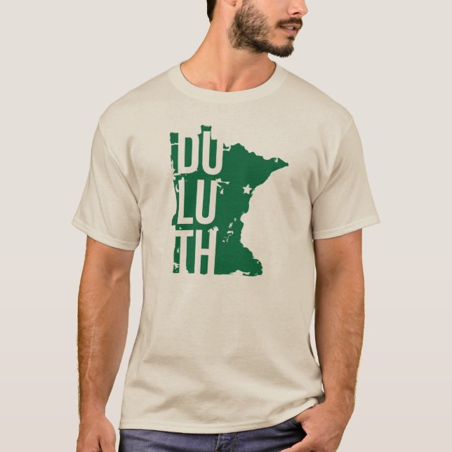 T-shirt de Duluth Minnesota com mapa (Frente)