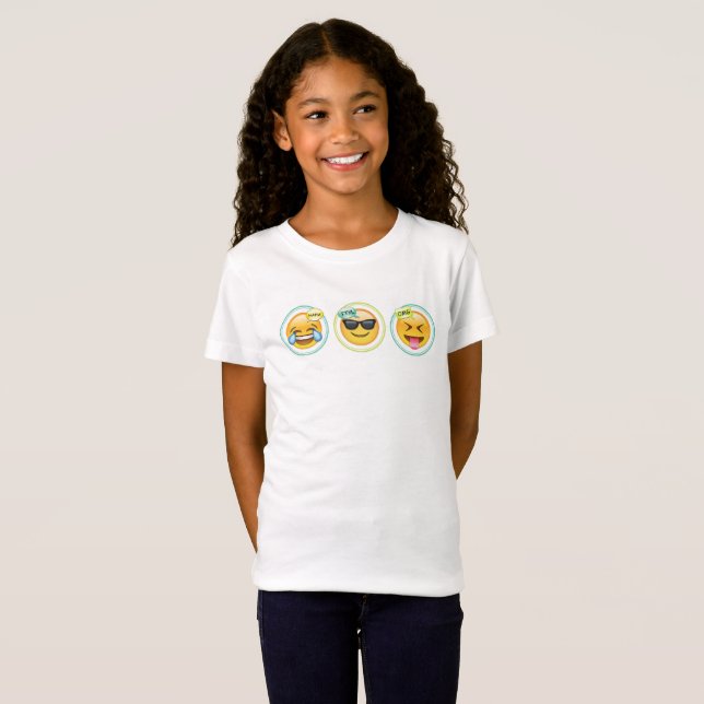 T-shirt de Emoji das meninas (Frente Completa)