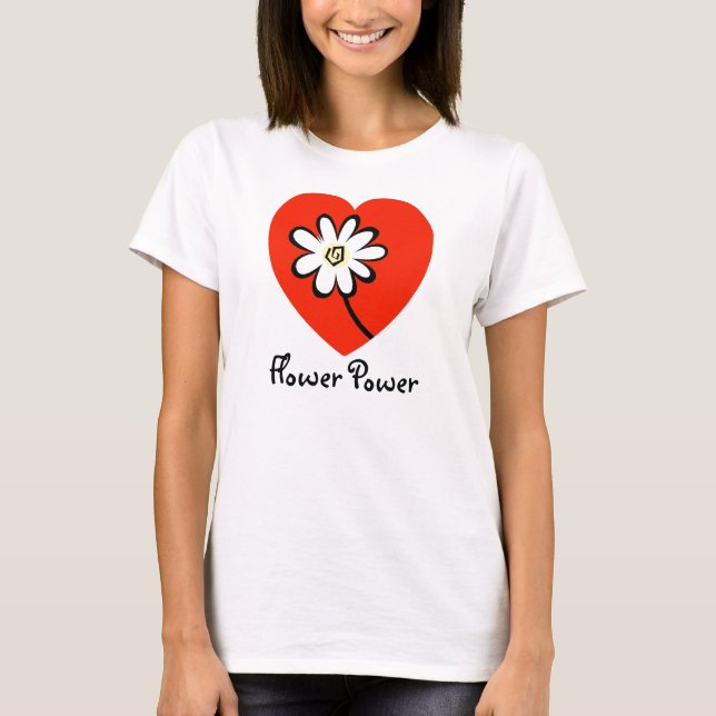 T-Shirt de Energia da Flor Hippie Groovy (Frente)