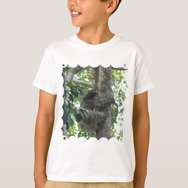 T-shirt de escalada da juventude da preguiça (Frente)