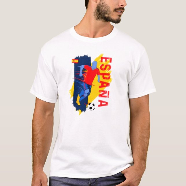 T-shirt de Espanha branca. 05 (Frente)
