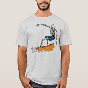 T-shirt de esqueleto do gajo do surfista