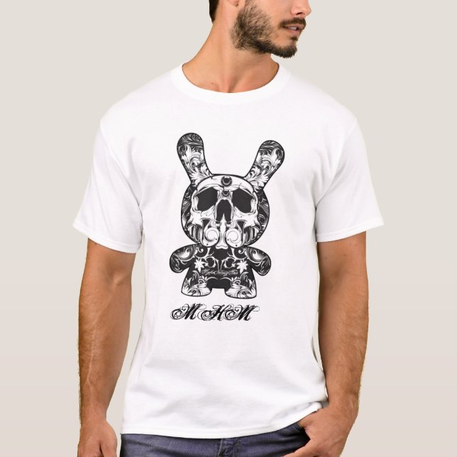 T-shirt de esqueleto ornamentado do coelho de (Frente)