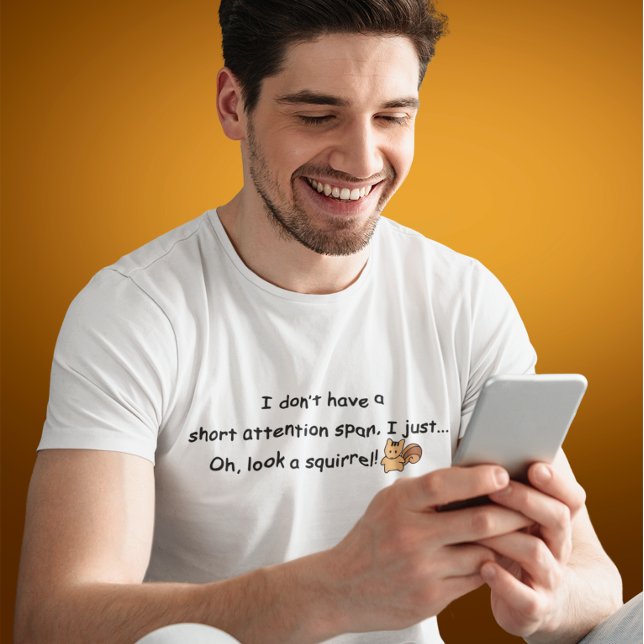 T-Shirt De Esquilo De Estilo De Atenção Curta (Criador carregado)