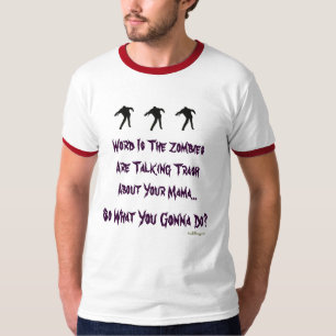T-shirt de fala da campainha dos zombis do lixo