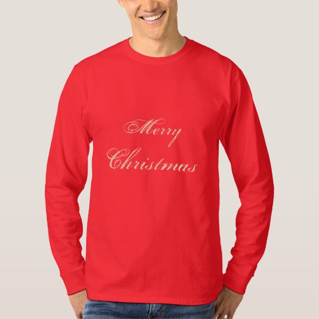 T-Shirt de feliz de Feriado Vermelho de Natal (Frente)