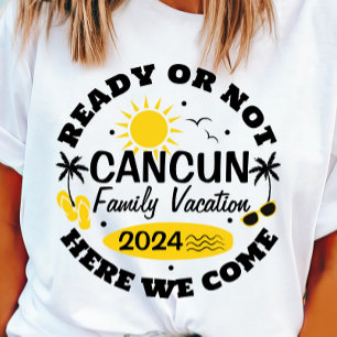 T-shirt de férias da família Cancun personalizável