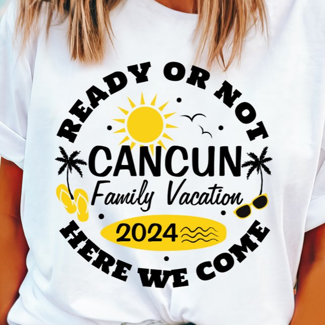 T-shirt de férias da família Cancun personalizável (Cancun Family Vacation 2024 T-shirt)
