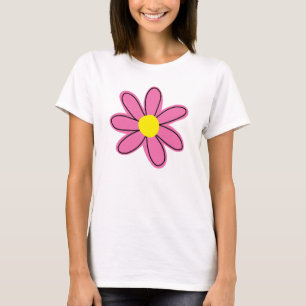 T-Shirt de Flor Cor-de-Rosa Bonita