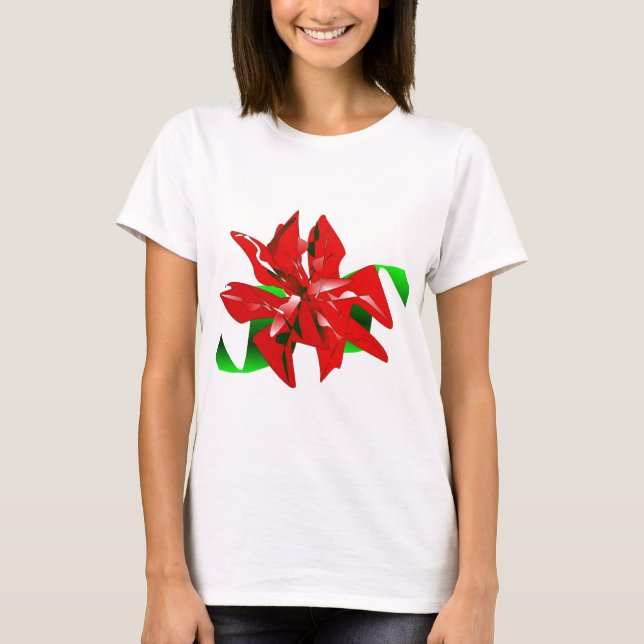 T-Shirt de Flor I de Natal Personalizável (Frente)