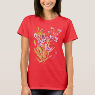 T-shirt de flor selvagem lavanda