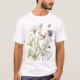 T-Shirt de Flor Selvagem Minimalista